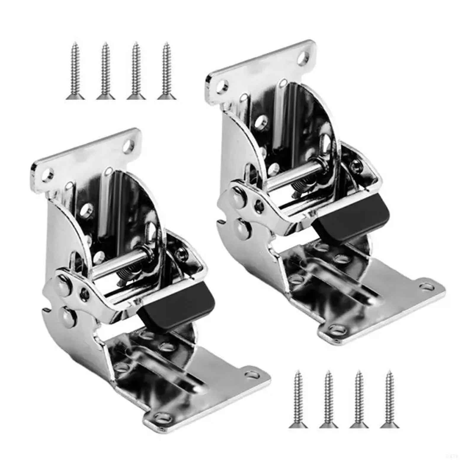 Folding Table Leg Bracket 5pc Sturdy Iron Concealed Hinges Portable Accessory Locking Designs(Silver)