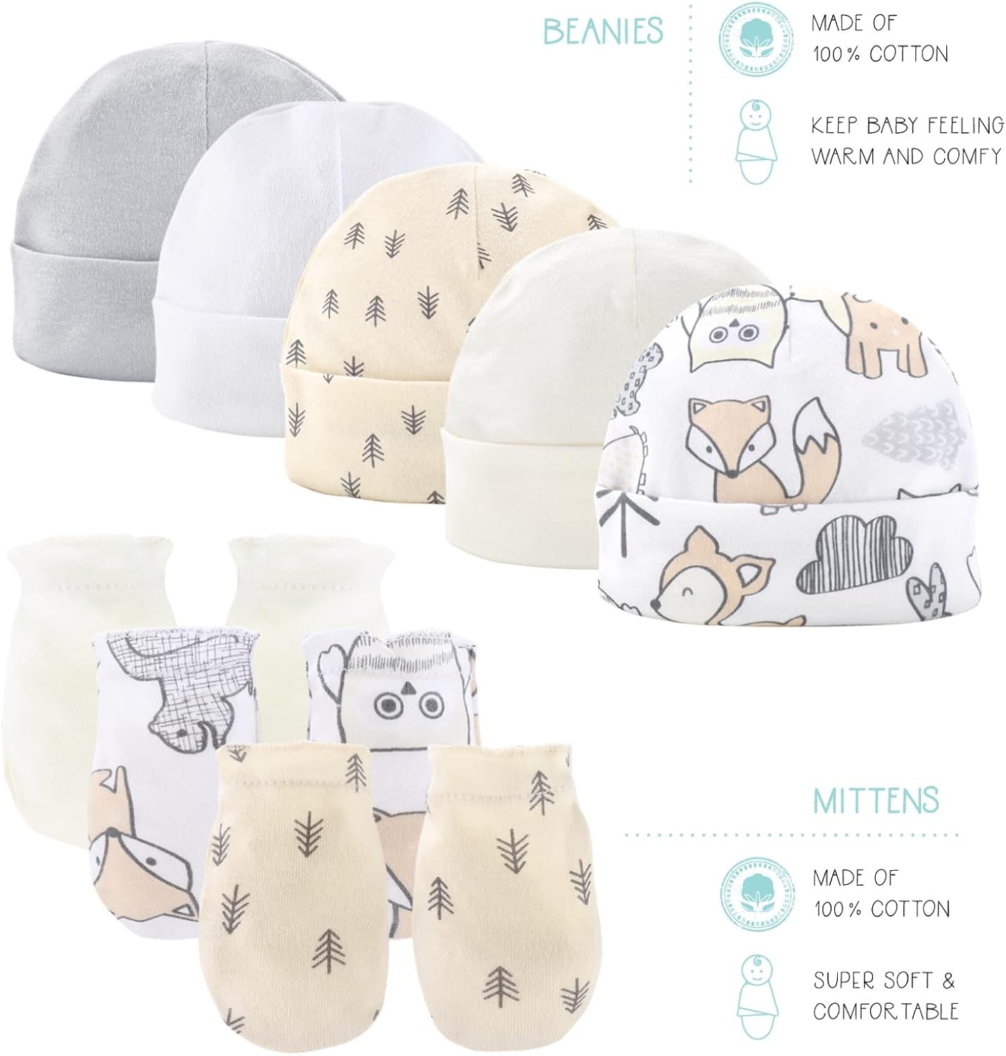 The Peanutshell Newborn Clothes & Accessories Set for Baby Boys or Girls | 23 Piece Layette Gift Set | Fits Newborn to 3 Months | Woodland Animals: Clothing, Shoes & Jewelry