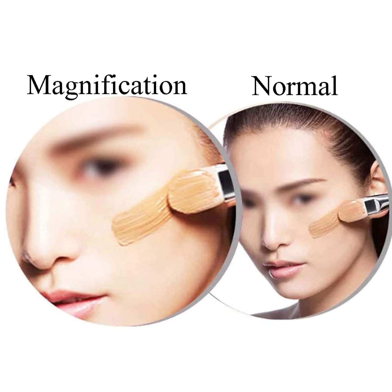 Espejo de maquillaje montado en la pared, aumento de 3x/5x/7x/10x, espejo de baño extensible giratorio de dos caras de 8 pulgadas, brazo extensible, espejo de afeitar cromado para dormitorio