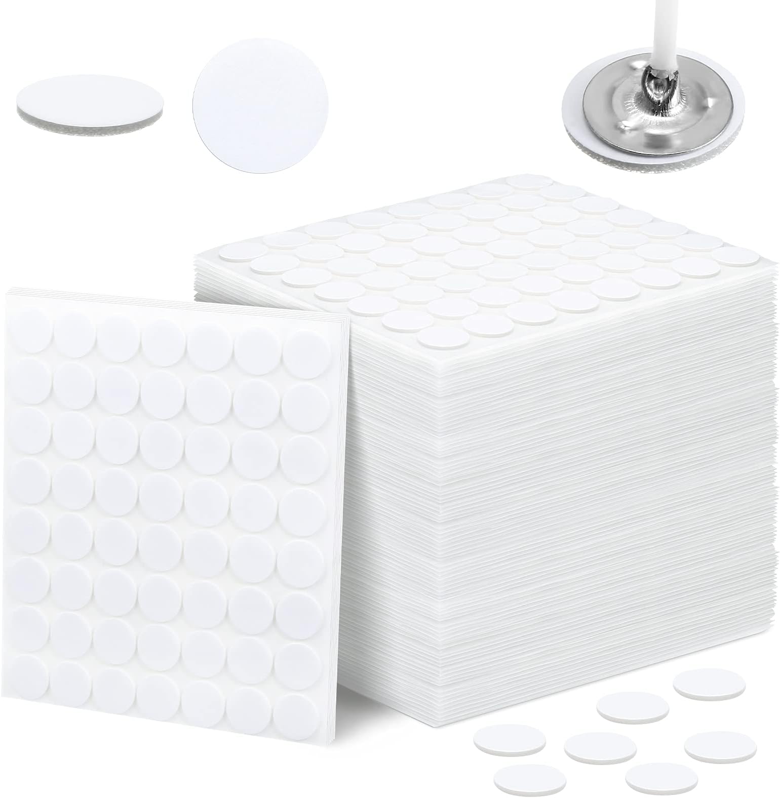 Zonon 1120 Pieces 20 Sheets Candle Making Wick Stickers Double-Sided Heat Resistance Hot Wax Wick Stickers for Candle Making(15 mm,White)