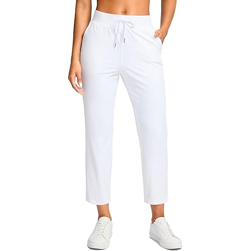 G Gradual Petite Pants for Women 24"/26" Ankle Pants 2 Pockets Stretchy 7/8 Sweatpants for Golf Travel Athletic Casual