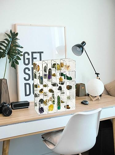 Miniatura 3 de Vitrina de acrílico ajustable transparente con estantes, organizador de almacenamiento para mini figuras pop, coleccionables, cristal mineral,