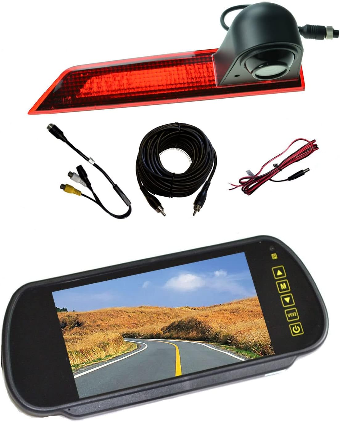 Dolphin Automotive Rear Brake Light Revering Camera fits Ford Transit Custom from May 2016 Onwards, LED Version - With 7" Mirror Monitor