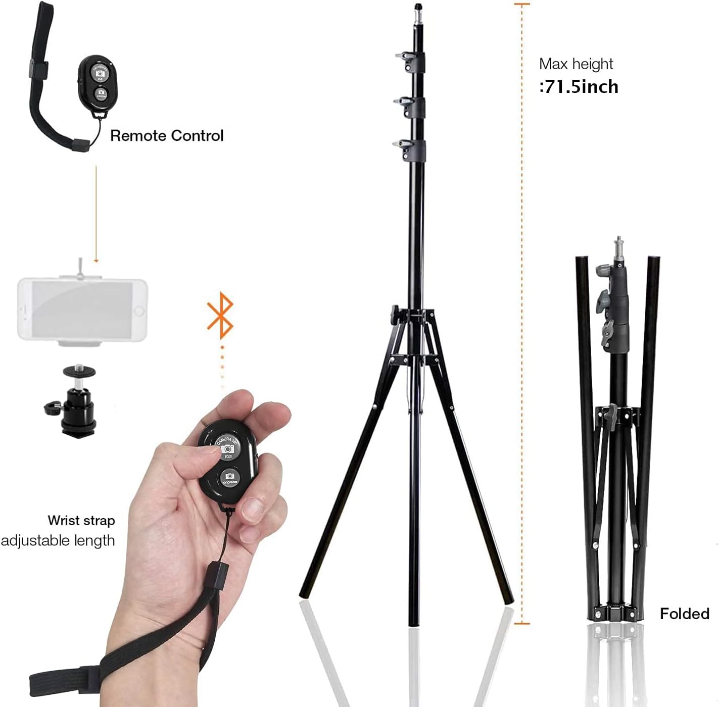 LimoStudio 240LED 18" Dimmable Ring Light Lighting Kit Adjustable Brightness and Color Temperature with Sturdy Light Stand, Bluetooth Remote, Easy to Carry, AGG1774