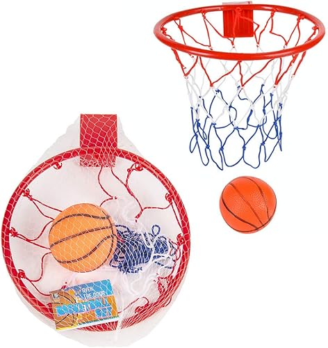Aro pequeño y pelota de baloncesto para colgar en la puerta o montar en la pared.