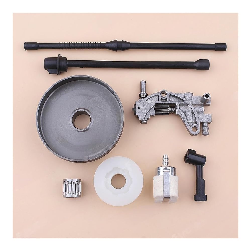Tambor de Embrague Compatible con 4500, 5200, 5800, 45 CC, 52 CC y 58 CC, Engranaje helicoidal de Aceite, Filtro de Combustible, Kit de línea de Aceite, Piezas for Herramientas de jardín
