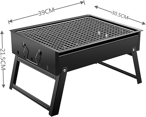 Miniatura 7 de Parrilla de barbacoa portátil, plegable, de carbón al aire libre, mesa de escritorio, acero inoxidable, ahumador, barbacoa de carbón para