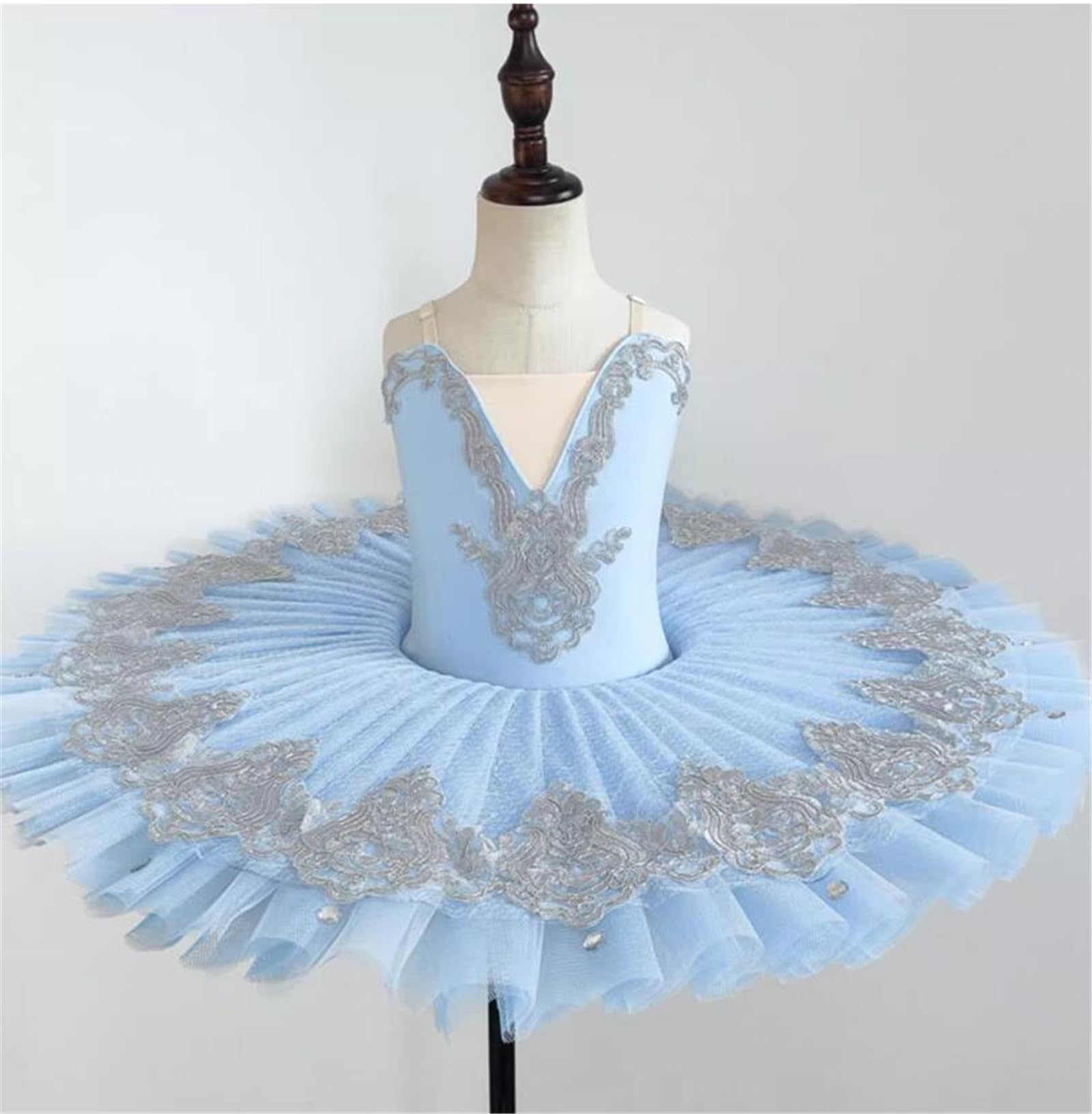 Vestido de tutú de Ballet Profesional para niñas, Disfraz de competición de Baile de Escenario de Bailarina de Lago de los cisnes de Princesa panqueque