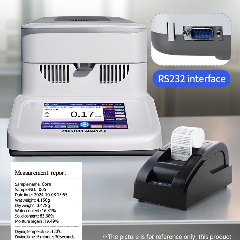High Accuracy Halogen Moisture Meter Series Digital Moisture Analyzer Fast Heating Moisture Tester for Food Grain Plastic Chemical Testing