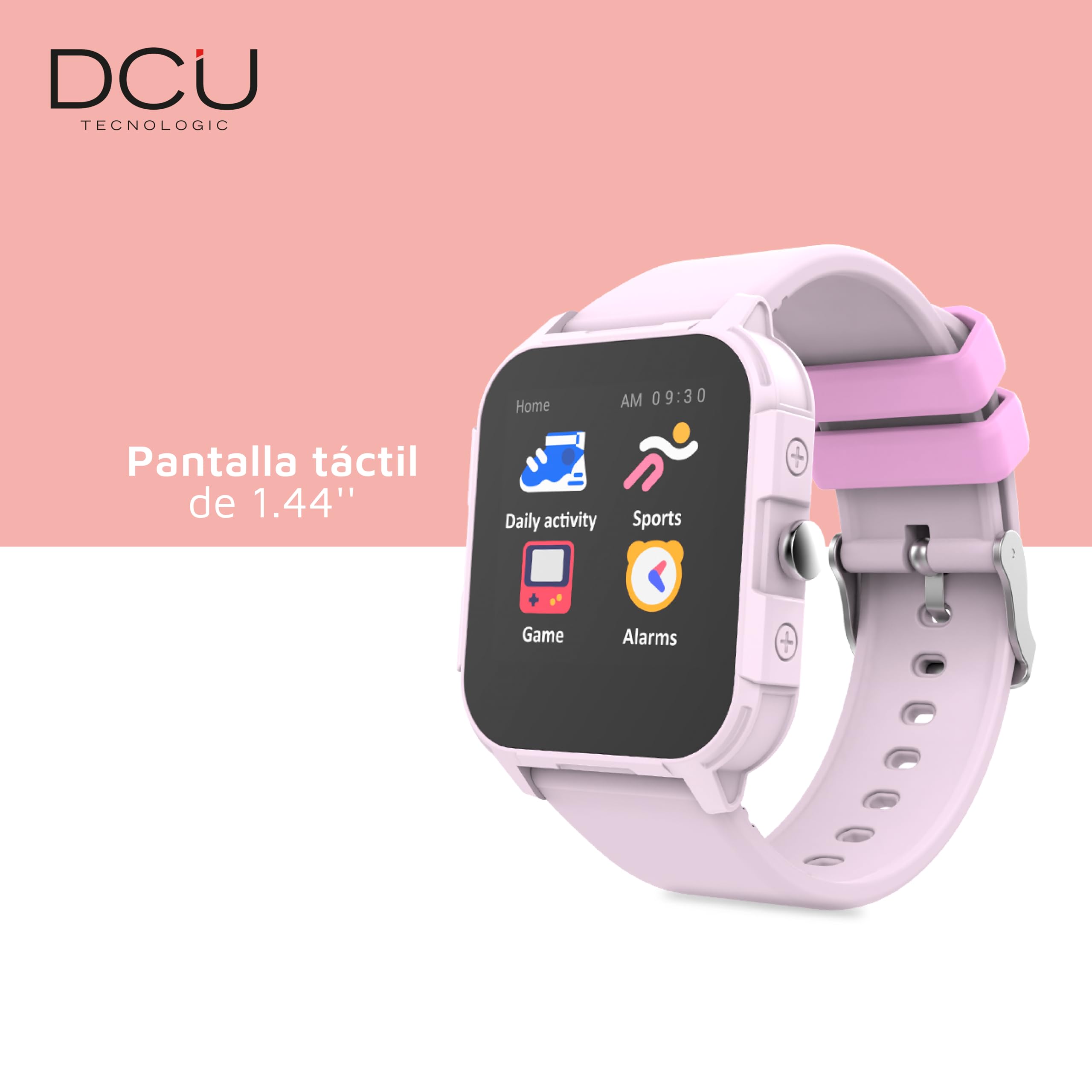 Montre Contrôle Parental DCU TECNOLOGIC Montre Connectée Enfant Android - GPS, Appels Vidéo, WhatsApp - Bouton SOS - Contrôle Parental - Noir Montre Avec Contrôle Parental