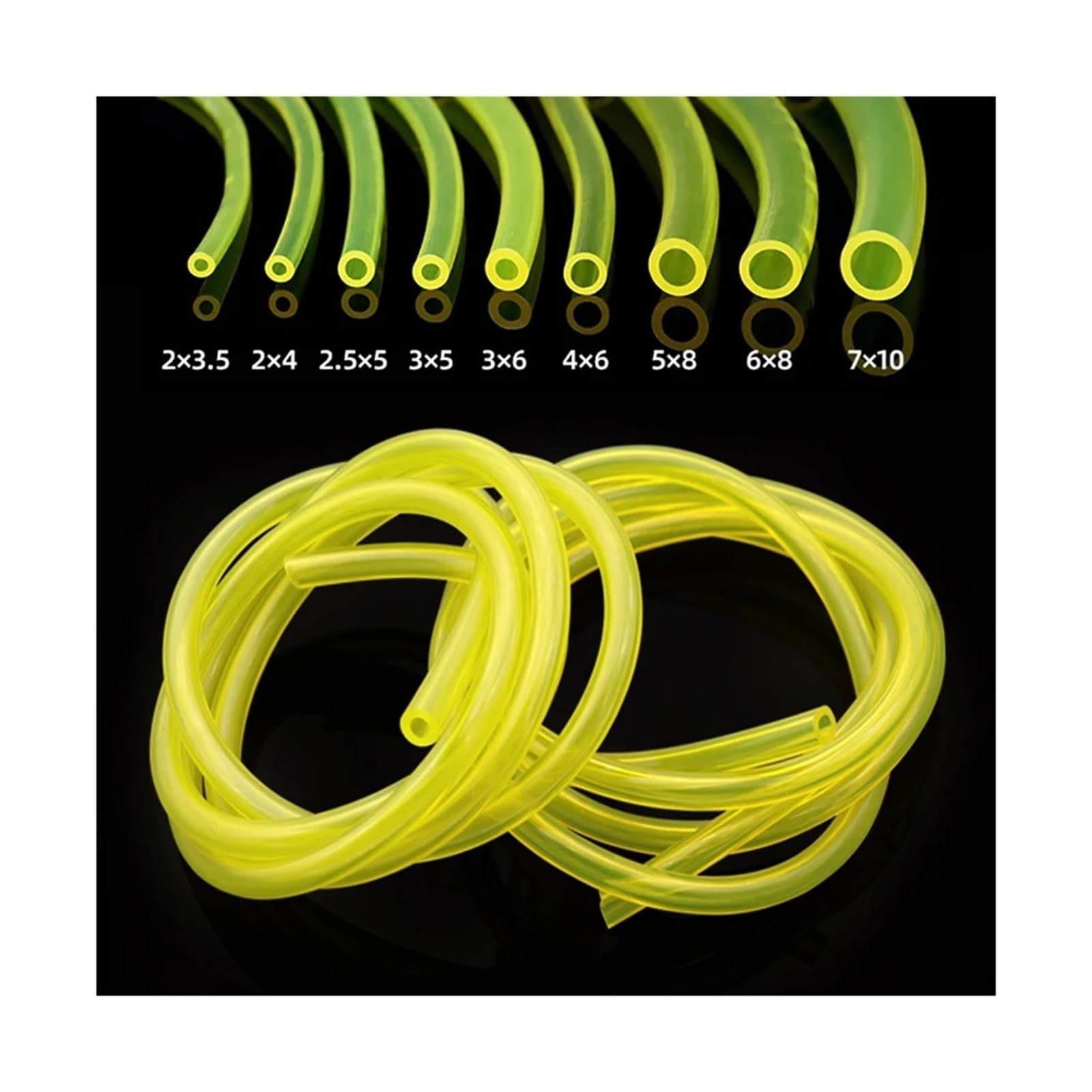Manguera de tubo poliuretano amarillo for flexible diámetro 2 mm 3 4 5 6 7(ID 6mm x OD 8mm,10 meters)