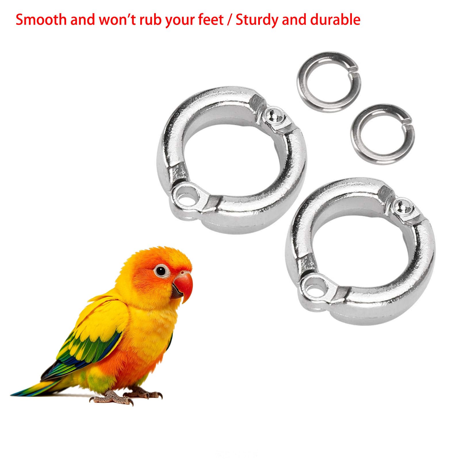 pájaro con las piernas cerradas, Tobilleras de Metal for patas loro, Clip Se for entrenamiento moscas al aire libre, identificación 4-15mm, 10/50/100 Uds(100 pieces,15mm)