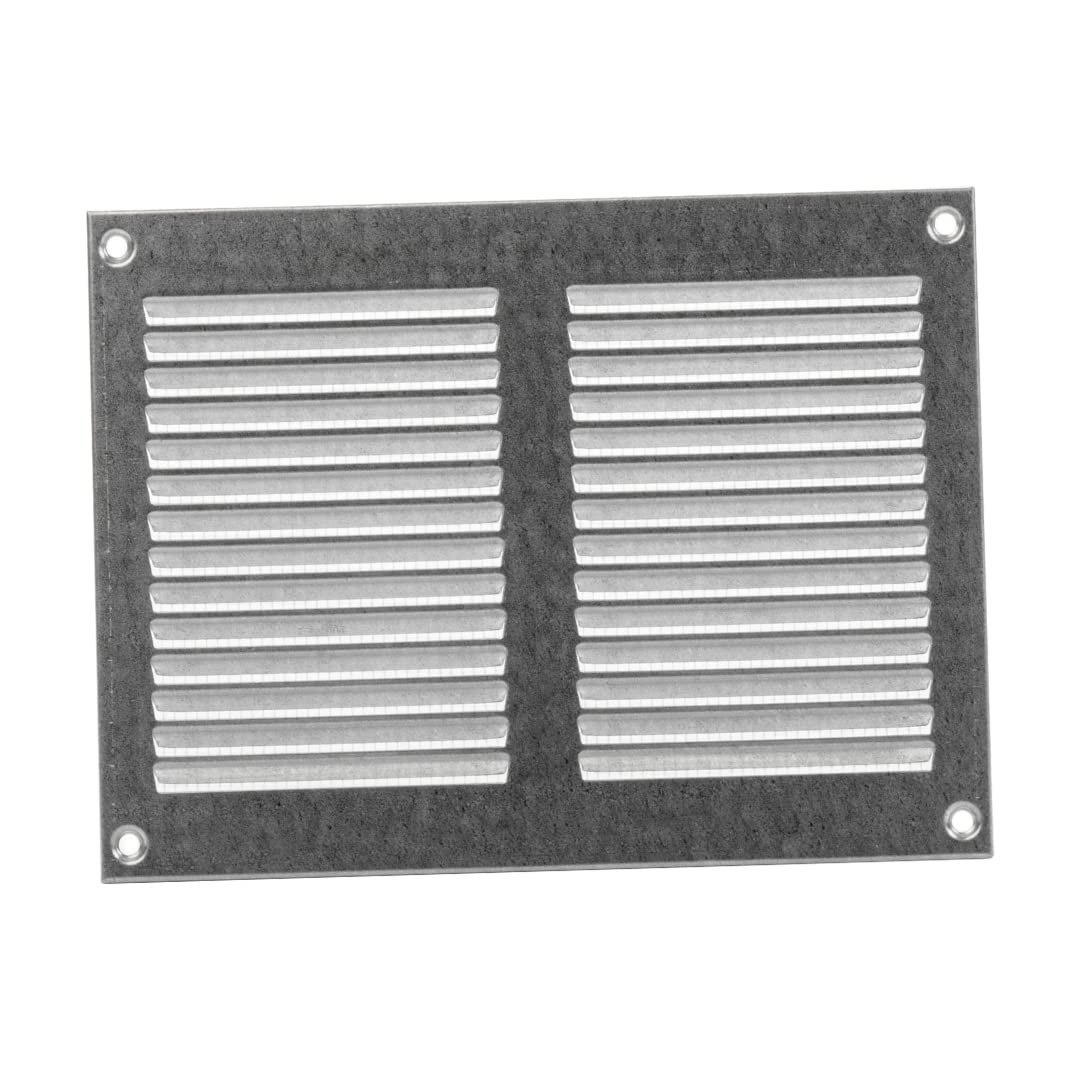 Galvanised Steel Air Vent Grille 200mm X 150mm Fly Screen Flat Louvre Duct Cover from B&Q