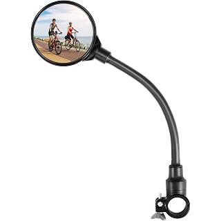 kemimoto Bike Mirrors Scooter Mirror Handlebar Mirror 360° Adjustable Handlebar Mount Long Extension Acrylic Convex Mirror Universal for Electric bike E-bike Road Bike Mountain Electric Bicycle