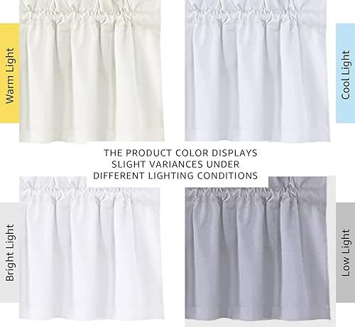 Miniatura 4 de H.VERSAILTEX Cenefas de cortina 100% opacas para ventanas de cocina, baño, sala de estar, dormitorio, cenefas con bolsillo para cortinero con