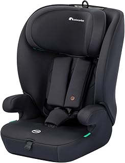Bebeconfort Ever i-Safe, Mitwachsender Kindersitz 9-36 kg, 15 M.–12 J., 76–150cm, Kindersitzerhöhung, R129-Sicherheit, Seitenaufprallschutz, 11 Kopfstützenpositionen, Integrierte Armlehnen, Full Black