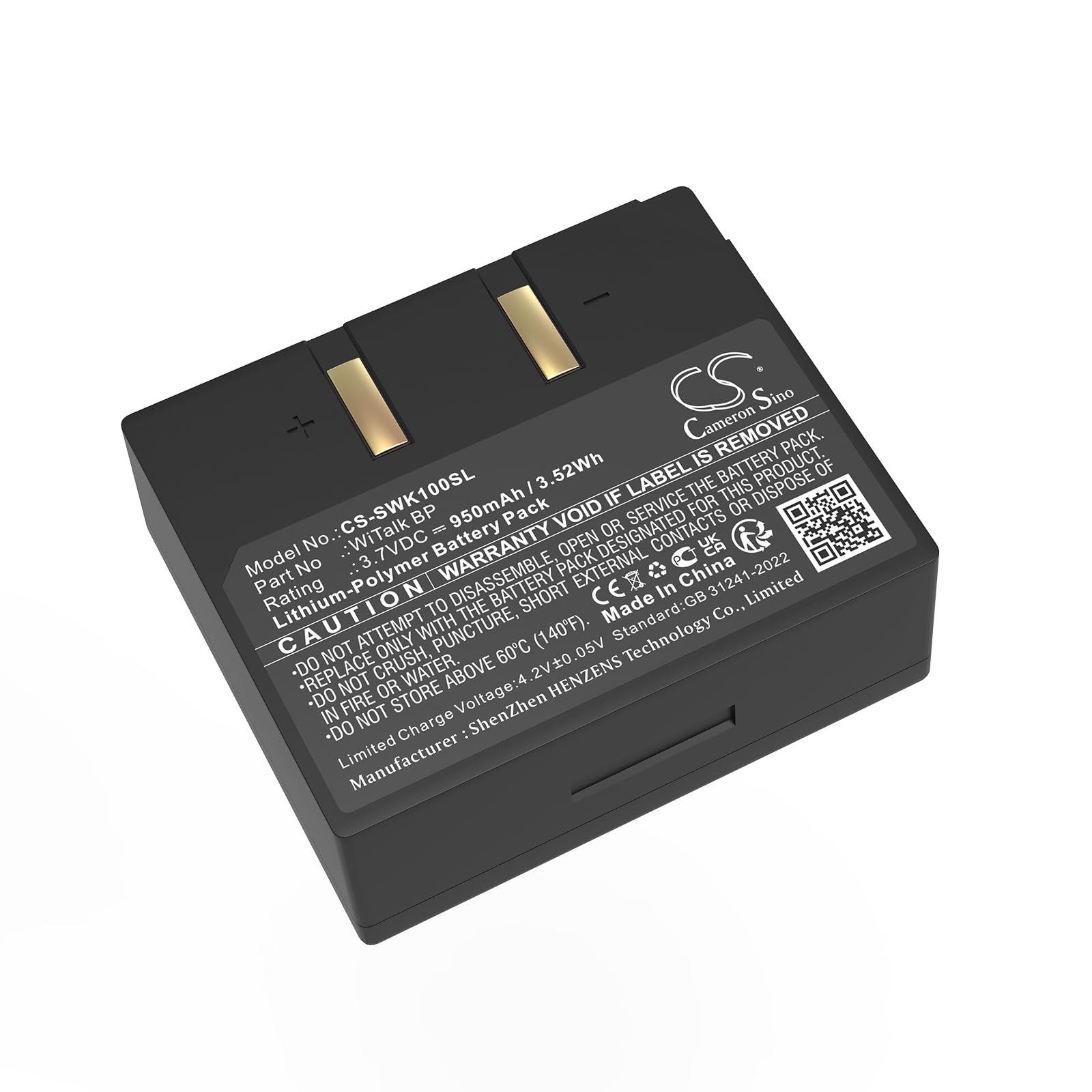 TECHTEK Battery 950mAh compatible with [Saramonic] Hub Intercom Base Station, SRH remote headsets, WiTalk DRH, WiTalk Wireless Intercom Headsets, WiTalk-WT9S, WT5S replaces BP