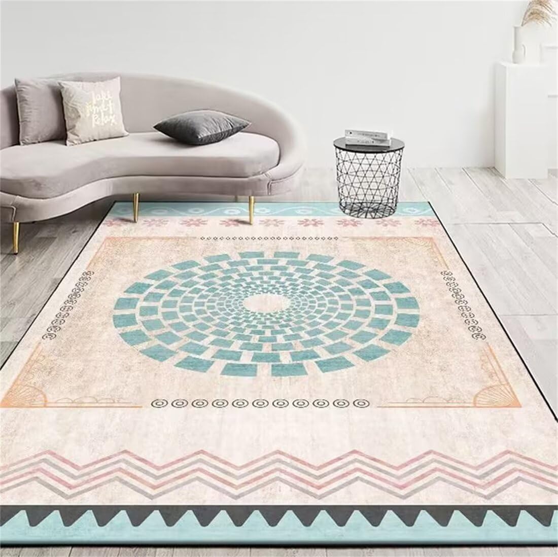 Tapis de chambre 90x200cm géométrique pour isoler un salon bruyant