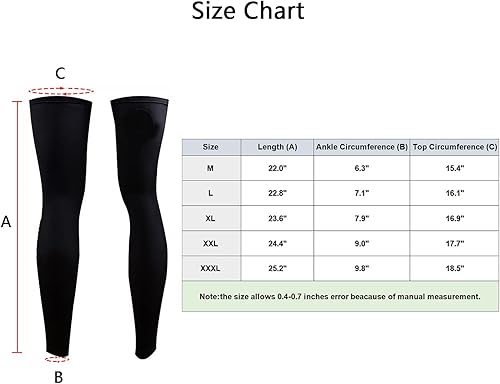 Miniatura 4 de Meicynhoger Calentadores de piernas de ciclismo, protección UV, para hombres y mujeres, mangas de compresión de enfriamiento para piernas para
