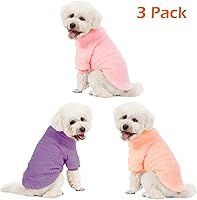 Vista 2 de Suéter para perro, paquete de 3 suéteres para perros pequeños, ropa para perros pequeños, hembras y machos, suéter ultra suave y cálido