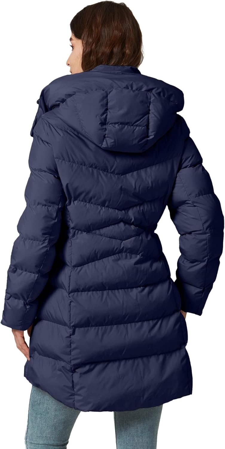 Women's Winter Warm Long Puffer Jacket Detachable Hood Quilted Thicken Coats - Image 2