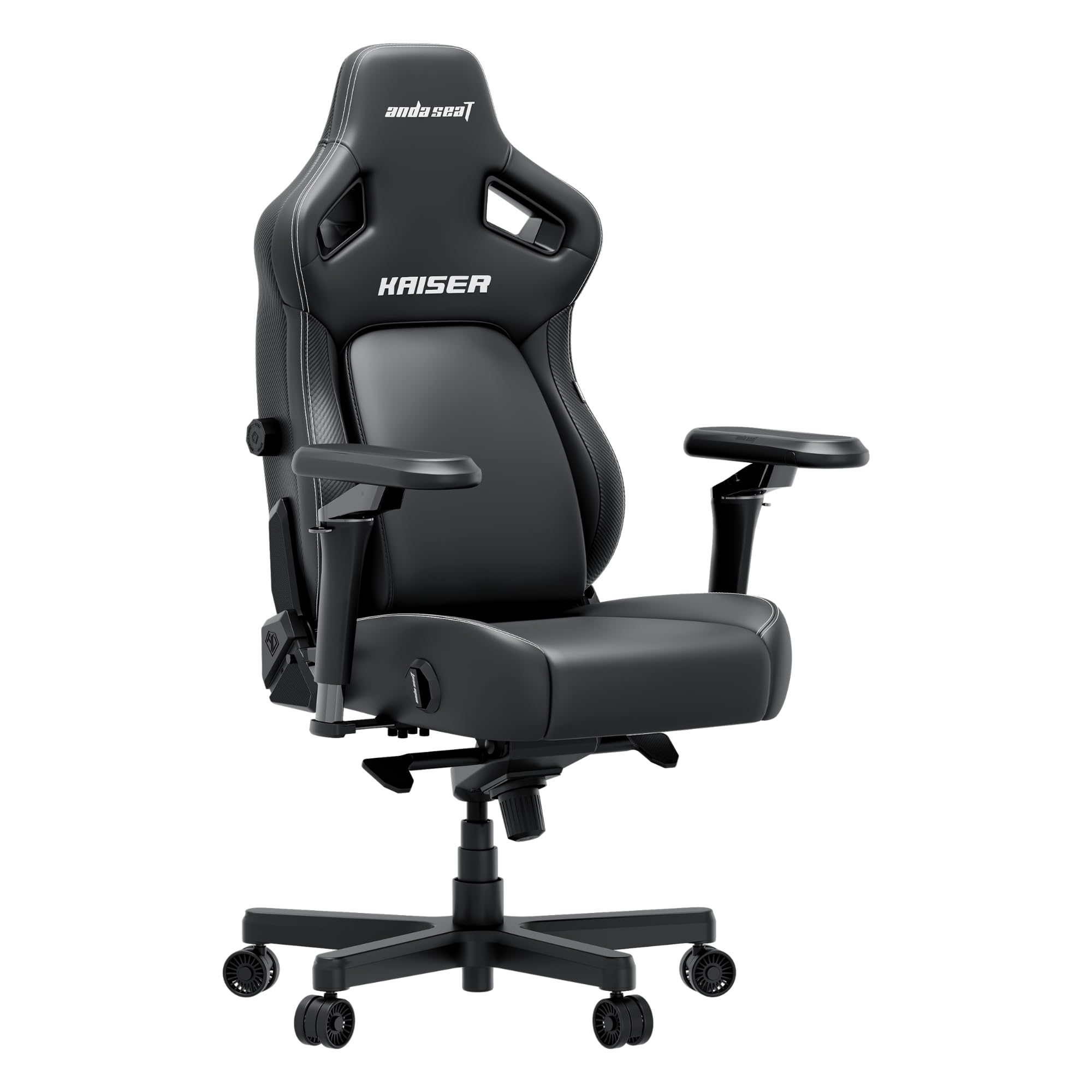 Anda Seat Kaiser 4 XL Gaming Chairs for Adults - Ergonomic Black PVC Leather Gaming Chair with 6D Armrest, Comfortable Office Seat with Lumbar Support, Heavy Duty Wide Gamer Seat