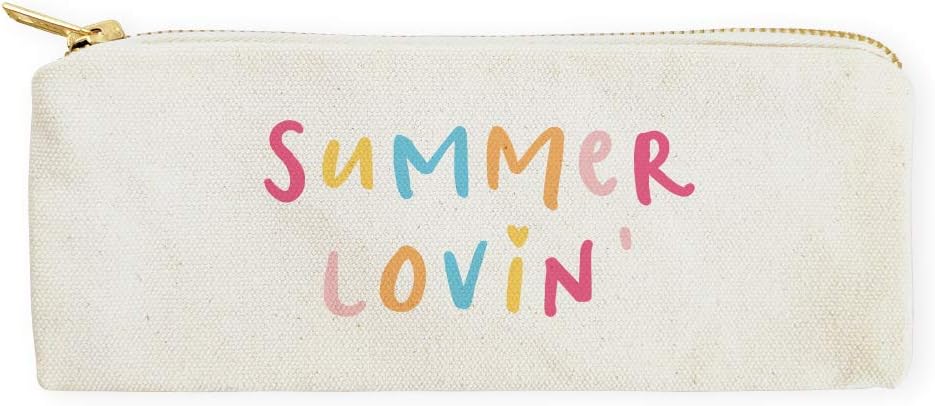 The Cotton & Canvas Co. Summer Beach Small Cosmetic Case and Travel Pouch for Office and Back to School