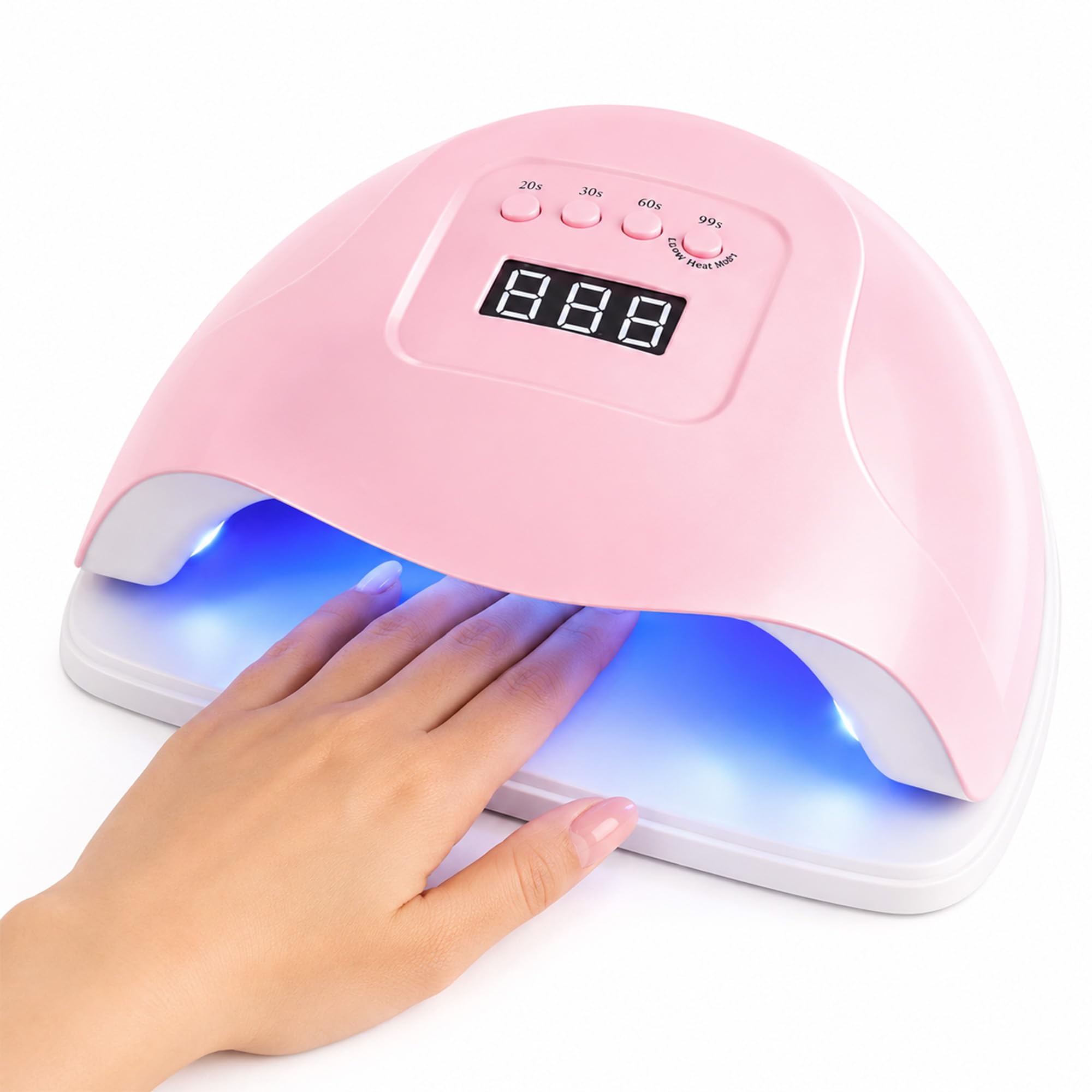 Lámpara Secadora Uñas LED UV 150W con 4 Temporizadores, Secador de Uñas con Sensor Automático