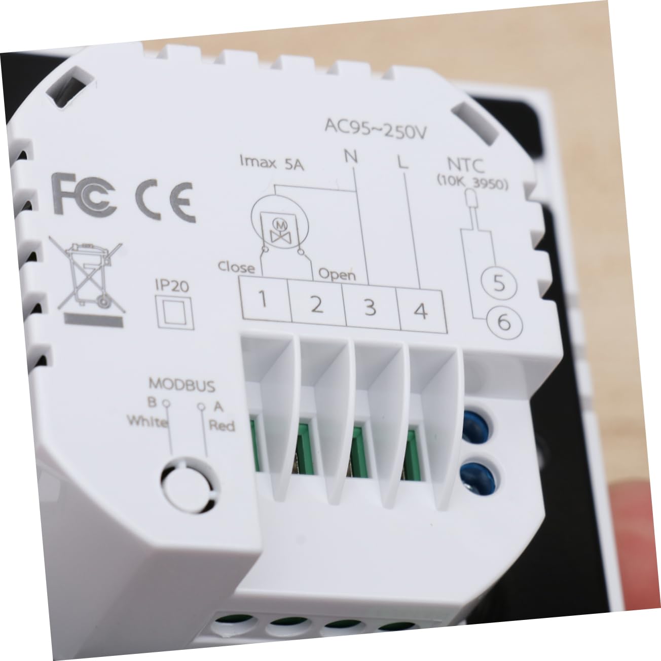 HEMOTON Programmierbarer Digitaler Thermostat 3a mit Touchscreen und LCD Anzeige für Heizsysteme und Raumtemperaturregelung Weiß mit Ntc Sensor und Voreingestellter Temperatur