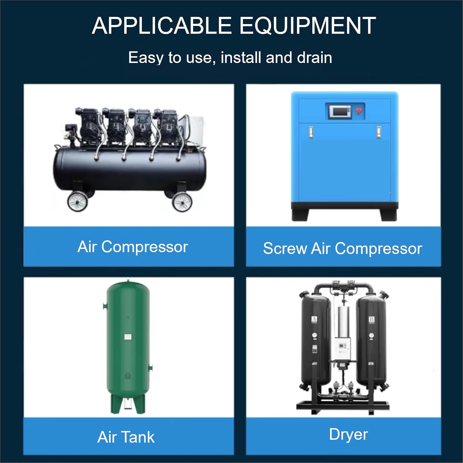 Air Compressor Auto Drain Valve G1/2'' 1.6Mpa Automatic Drainer for Air Storage Tank or Air Dryer