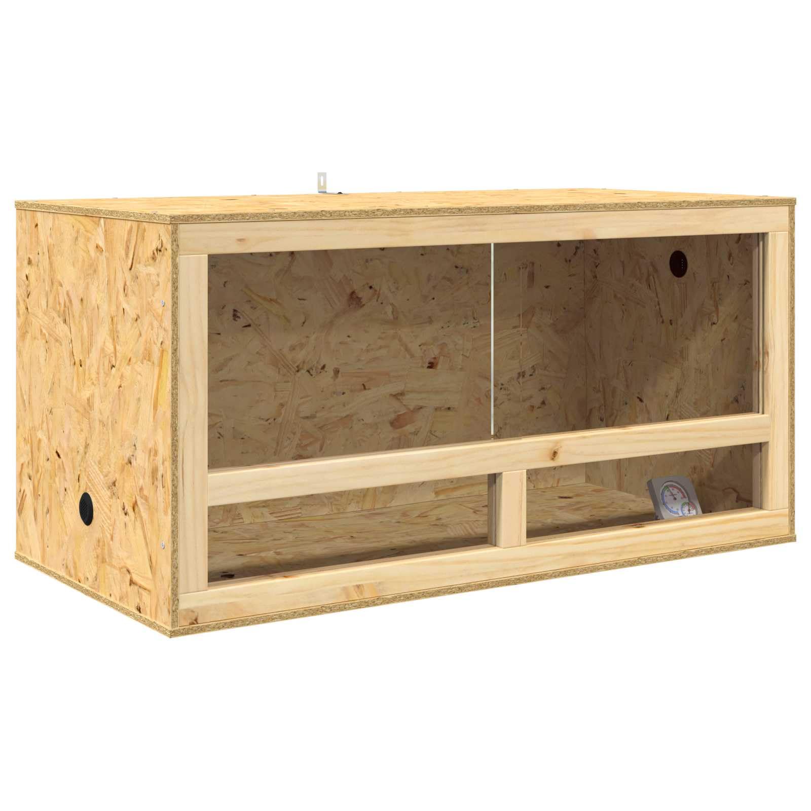OSB Terrarium 100 x 50 x 50 cm für Reptilien und Nagetiere, Robustes Holzgehege mit Sichtfenster