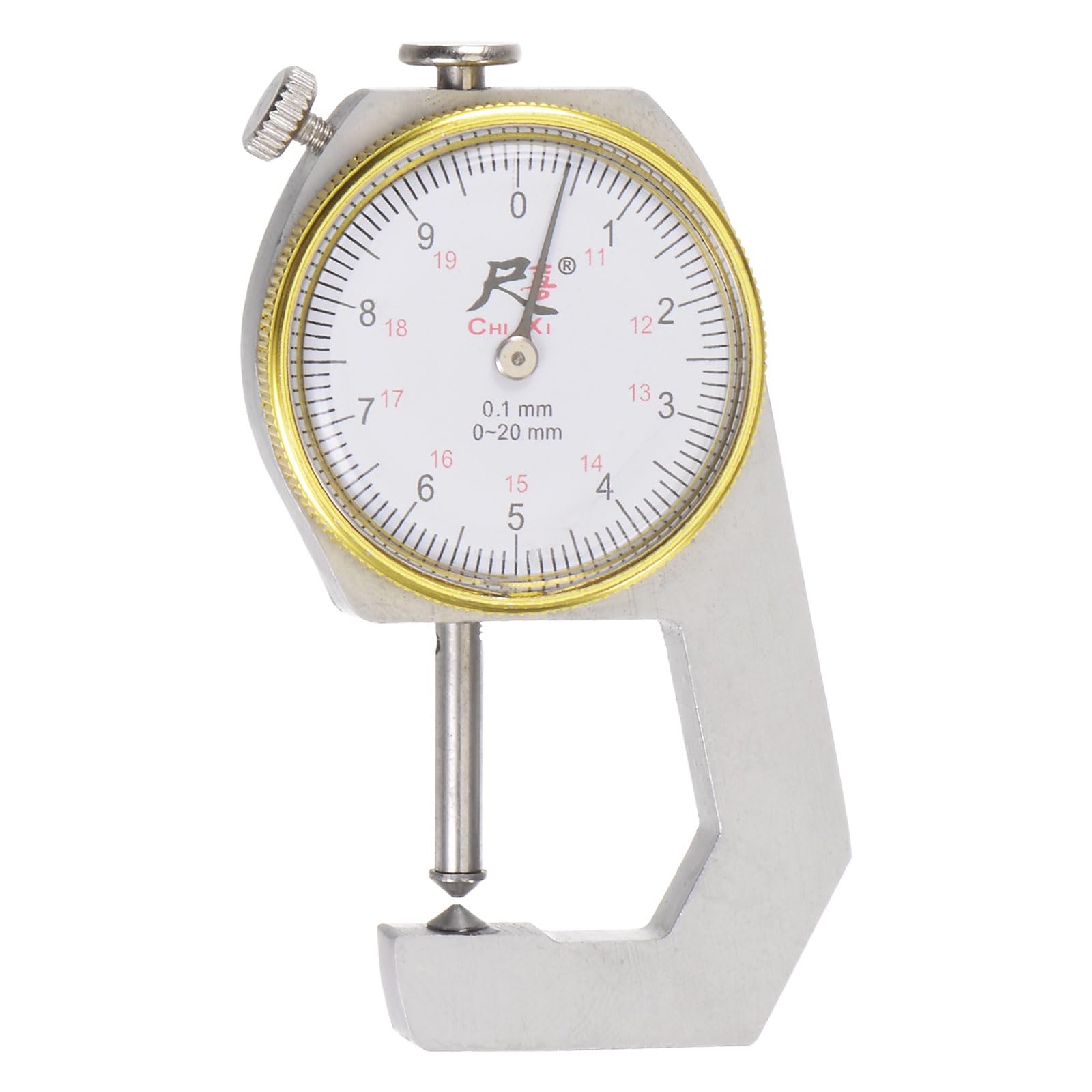 Produktbild von Dickenmessgerät 0-10 Mm X 0,1 Mm – Rundes Zifferblatt, Präzisionsuhr, Für Leder, Papier, Blech, Folie