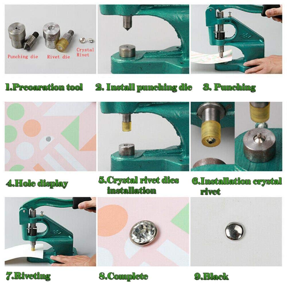 100 set di rivetti in cristallo Cz colori misti con strass