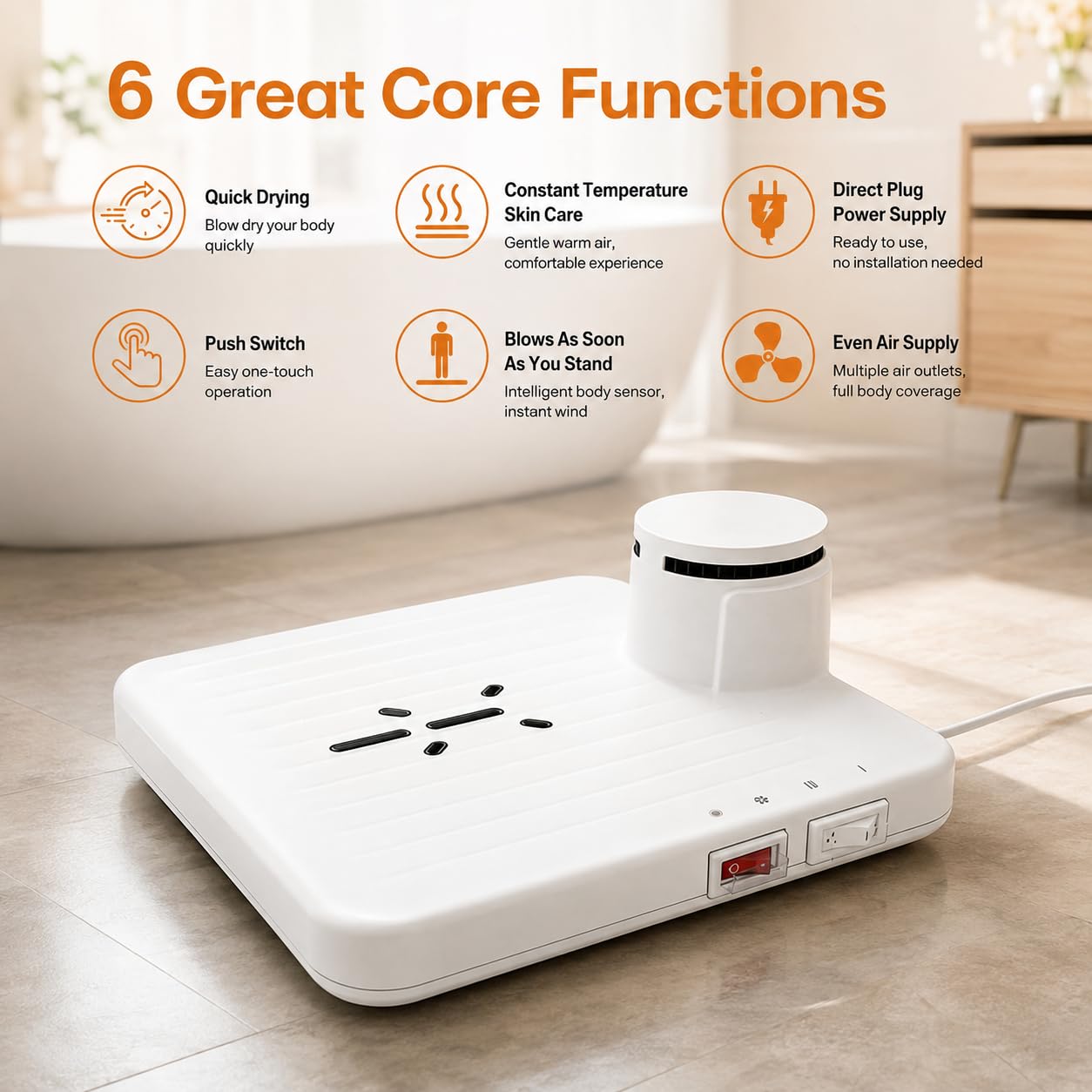 Sèche-linge intelligent avec capteur automatique, moteur 15 000 tr/min, air chaud et froid