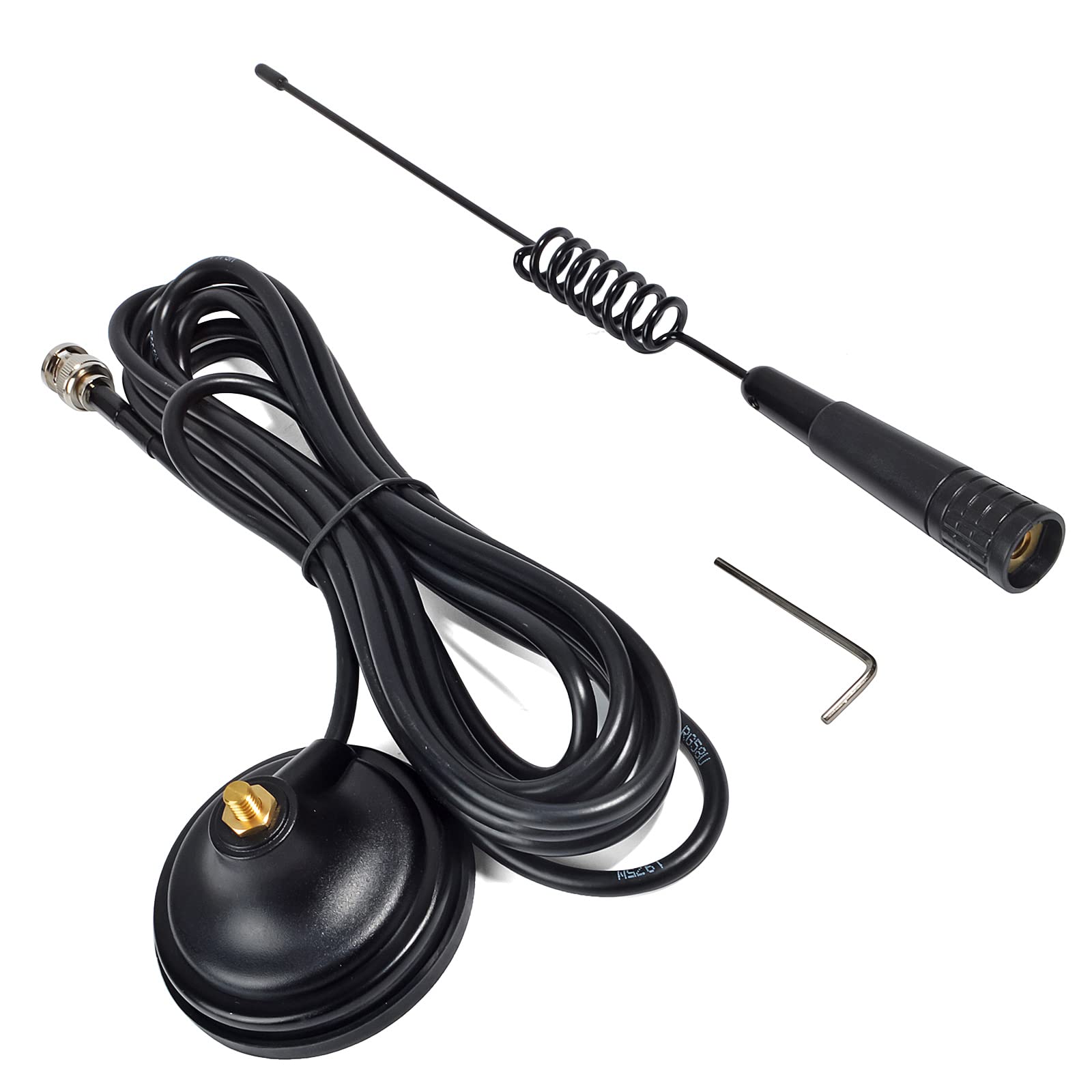 HYS CB-Antenne mit magnetischer Halterung, 27 MHz, kompatibel mit tragbaren und mobilen Radios von Cobra, Midland, Uniden, Maxon, Scannern (BNC)