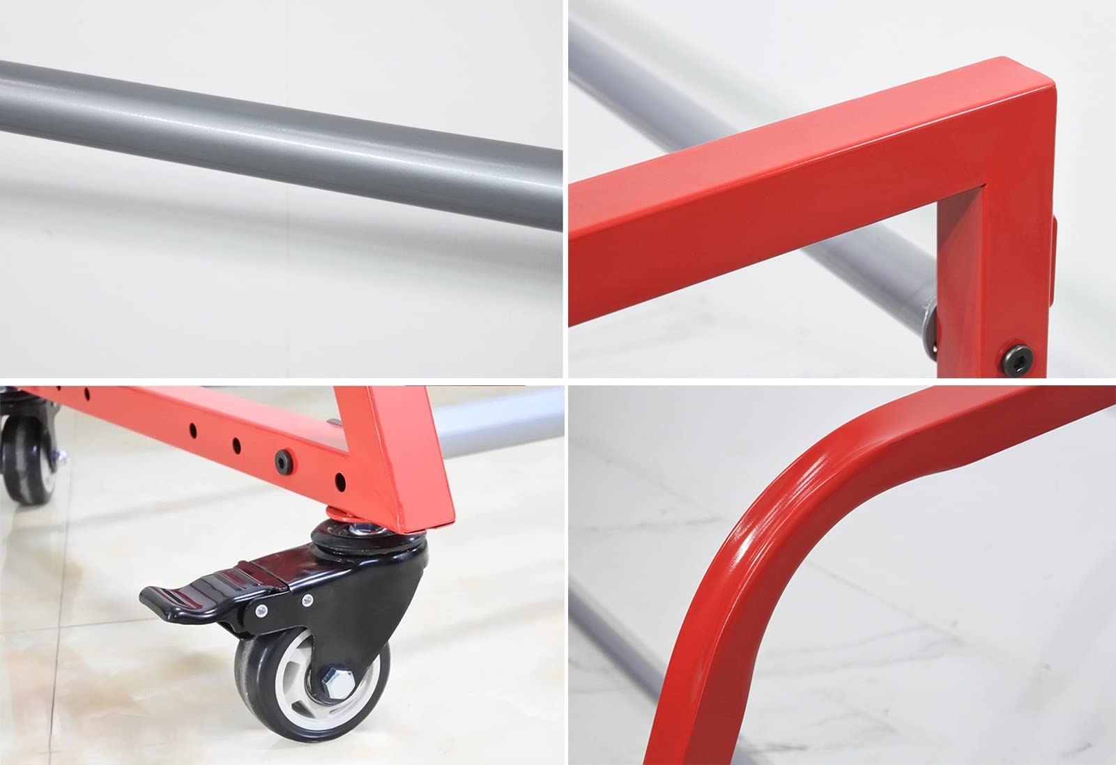 赤い金属製キャスタースタンド Amazon.co.jp: タイヤラック 4輪キャスター付きの頑丈なタイヤラック