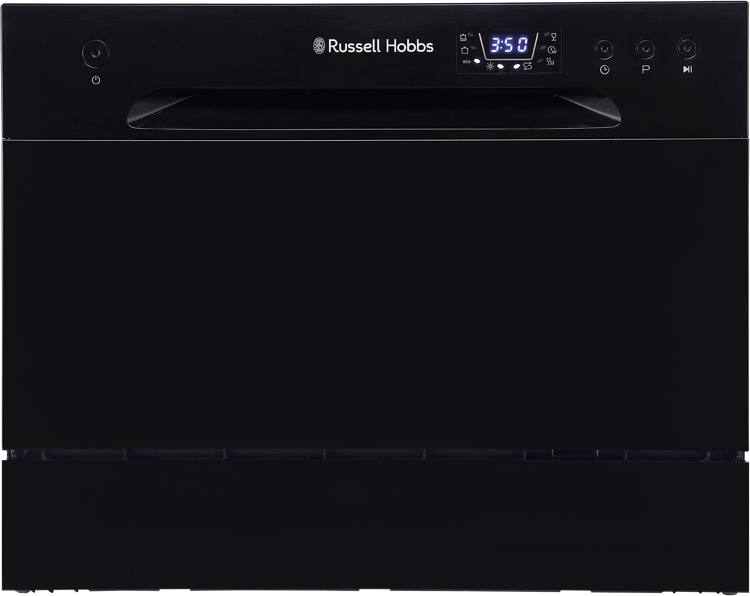 Russell Hobbs RHTTDW6B Freestanding Compact Dishwasher, Eco mode, 6 place_settings, Black, Noise