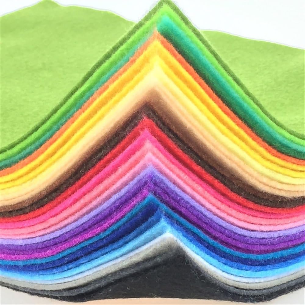 Arkusz z miękkiej tkaniny filcowej, różne kolory, patchworkowy, szycie, DIY, rzemiosło, kwadraty, włóknina, grubość 1 mm, ręcznie tkana, 30 cm x 30 cm