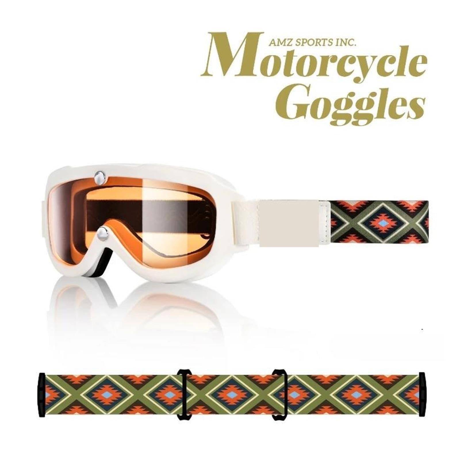 Occhiali da casco Parti di occhiali da moto retrò nero bianco