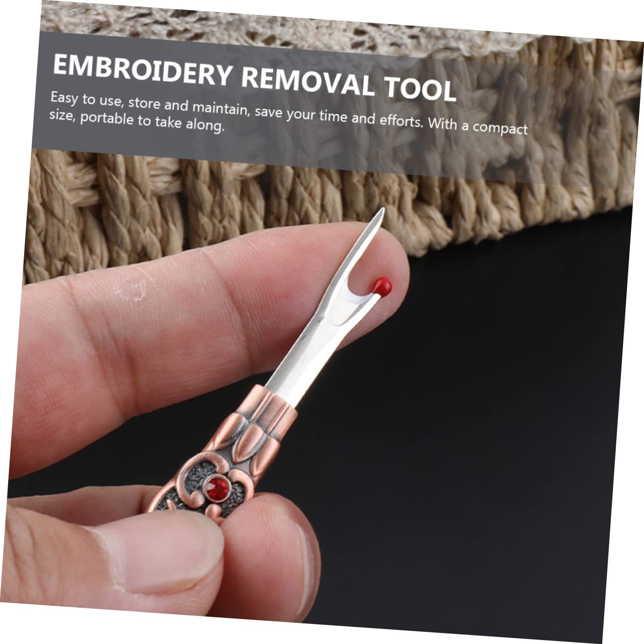 NUOBESTY 5 Piezas Desgarrador de costuras cortador de hilo herramienta de trenza herramienta de tejido desgarradores de hilo delicado quitar los puntos Accesorios Metal