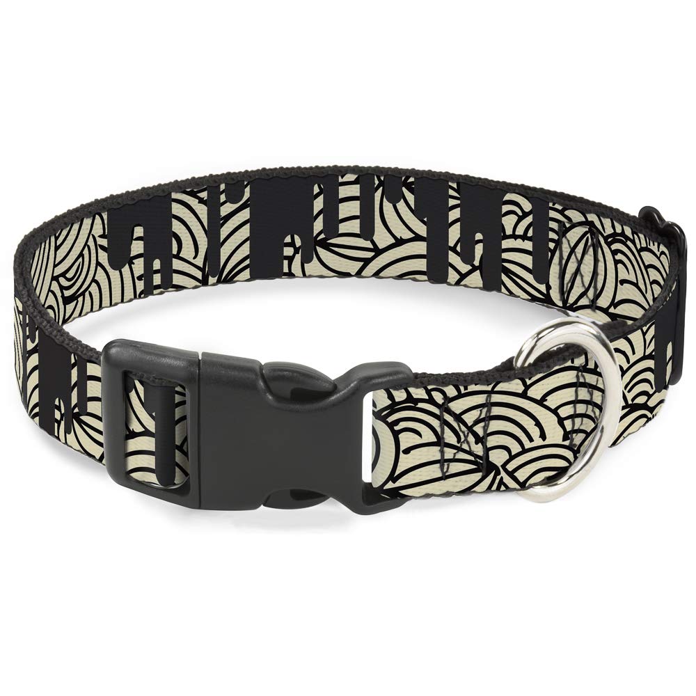 Collier Buckle-Down Doodle motif éclaboussures de peinture crème et noir pour grand chien
