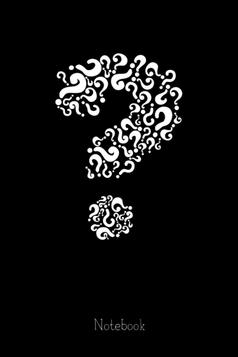 Question Mark Black and White Notebook: Lined Notebook Journal