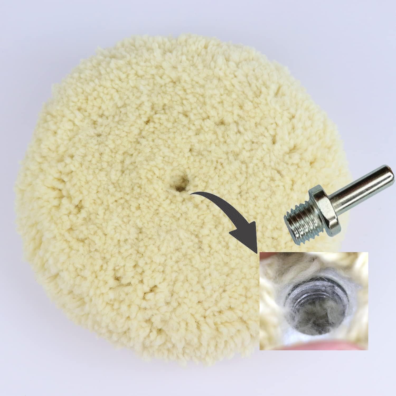 Woolous Tampons de polissage et de Polissage 100% - Tampon de Polissage Double Face en Laine - Tampons de Polissage Pour la Coupe et Le Polissage Composés à 2 Faces 8 Pouces