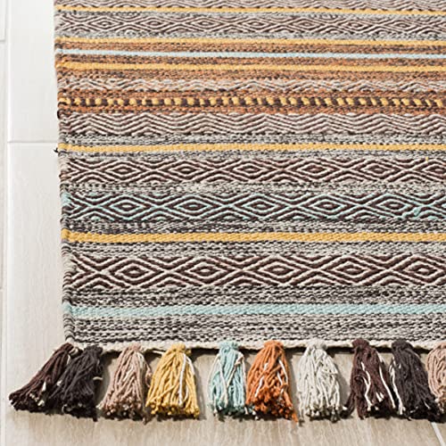 Tapete decorativo Safavieh 3' x 5' Turquesa y Marrón miniatura 3