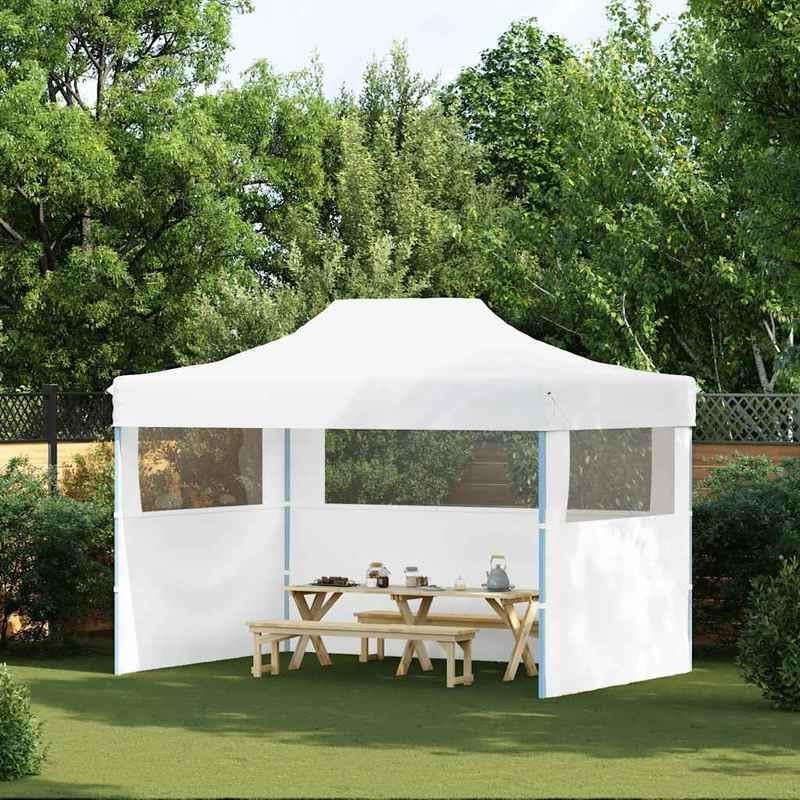 Marco de carpa profesional plegable 3 × 4 m con 3 paredes laterales, acero blanco – ideal para fiestas de jardín, mercados y eventos, resistente y resistente a la intemperie