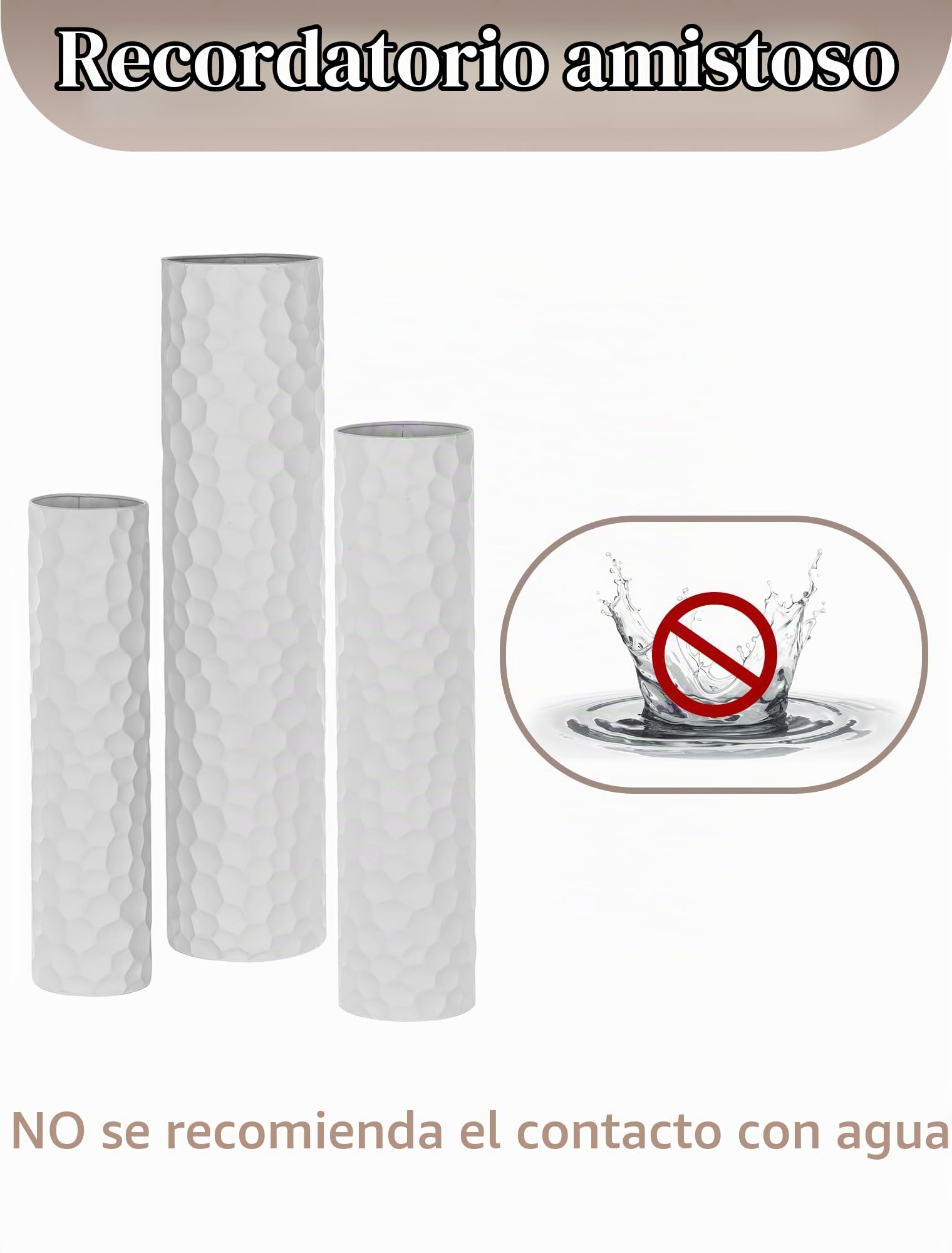Sziqiqi Jarrones Grandes para Suelo: 70/60/50 cm Jarrón Altos de Pie para la Sala de Estar - Jarrones de Suelo de Metal Grande Set de 3 - Florero de Gran Tamaño para el Dormitorio Cocina Chimenea