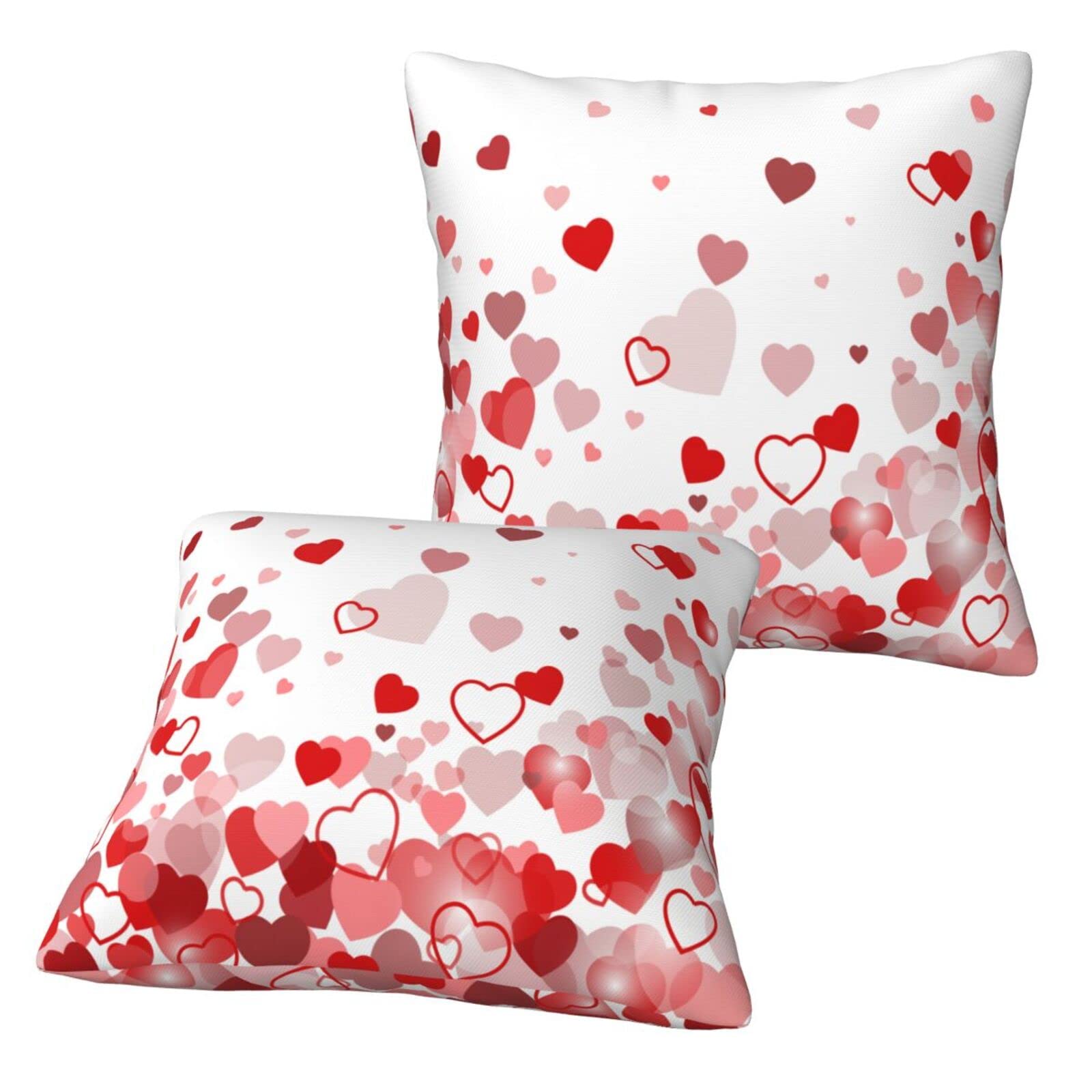 Set di 2 federe per cuscini per San Valentino, motivo cuore