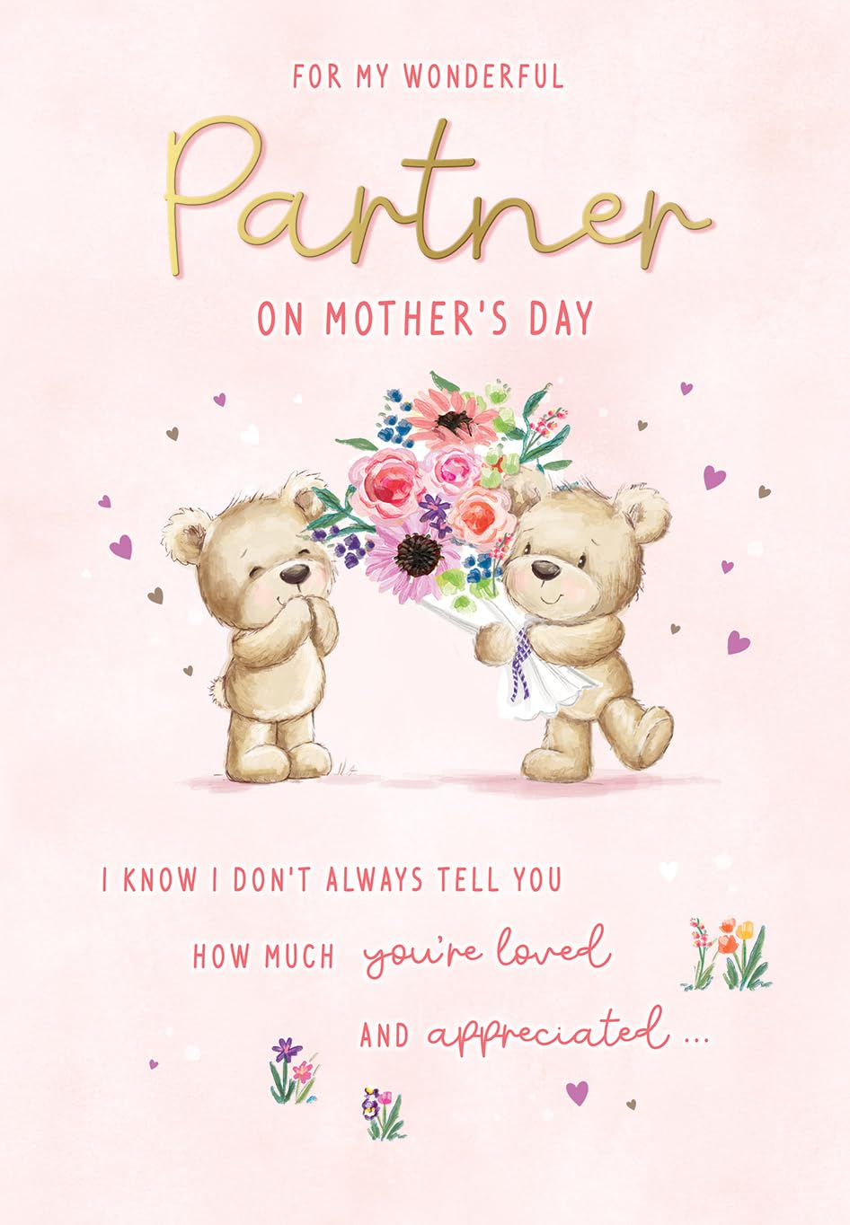 Piccadilly Greetings Mother's Day Card, For My Wonderful Partner - 9 x 6 inches