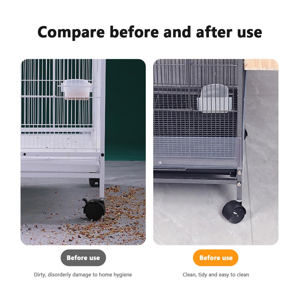 condinggen 4Pcs Transparent PVC Bird Cage Baffle,Bird Cage Seed Catcher,Parakeet Cage Accessories, Birdcage Cover Seed Guard for Parrot Parakeet Macaw Cages XL - Image 3