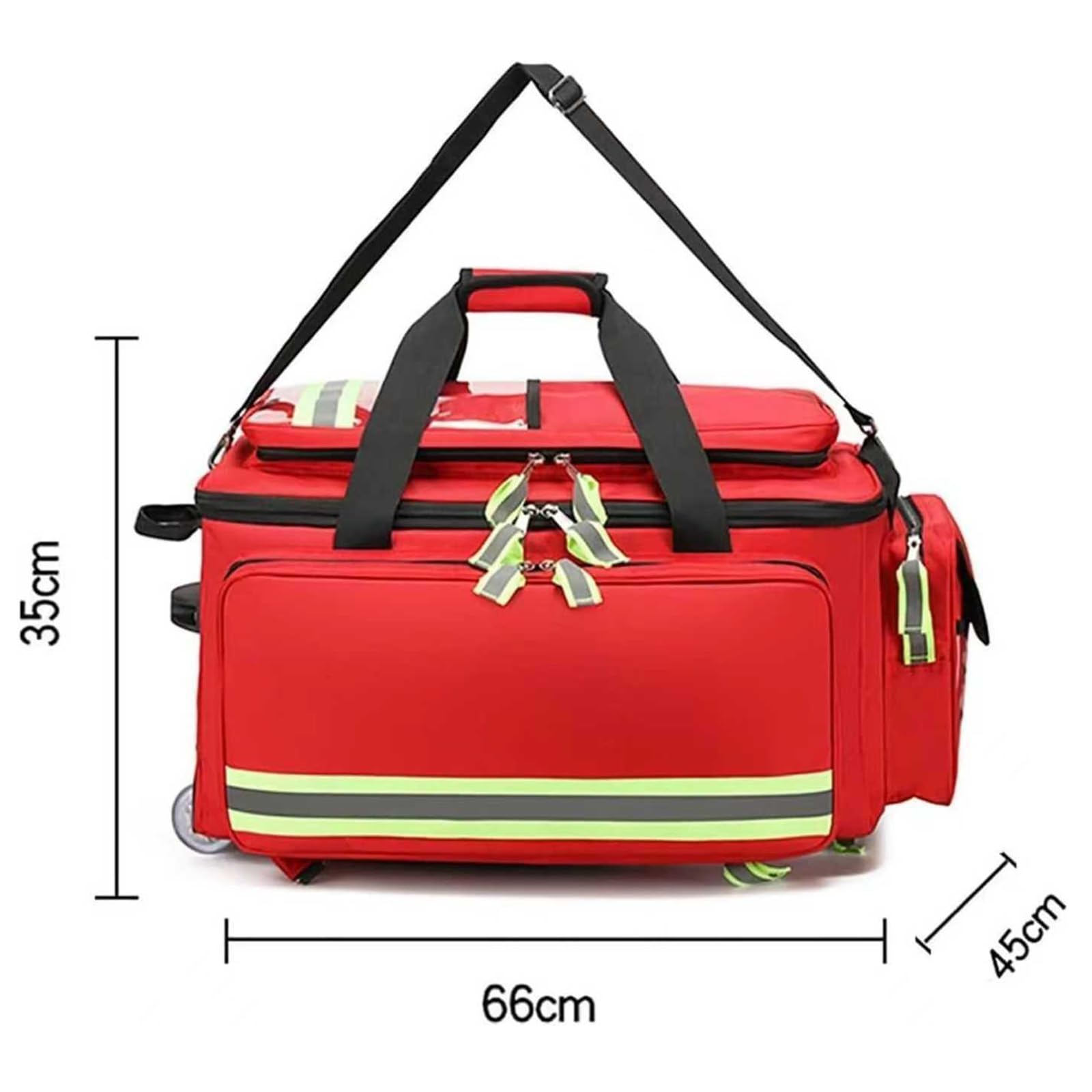 COYEUX Botiquín De Primeros Auxilios con Ruedas De Gran Capacidad, Bolso Médico Oxford 1800D con Compartimentos Personalizables Y Tiras Reflectantes para Uso Doméstico, Clínico Y De Emergencia
